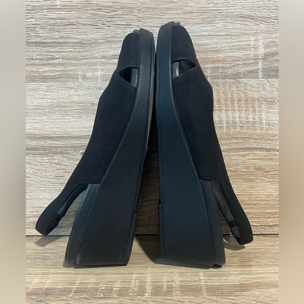 Crocs Leigh Ann Black Slingback Wedge heels Sandals Women’s size 9 comfort shoes - Picture 5 of 10